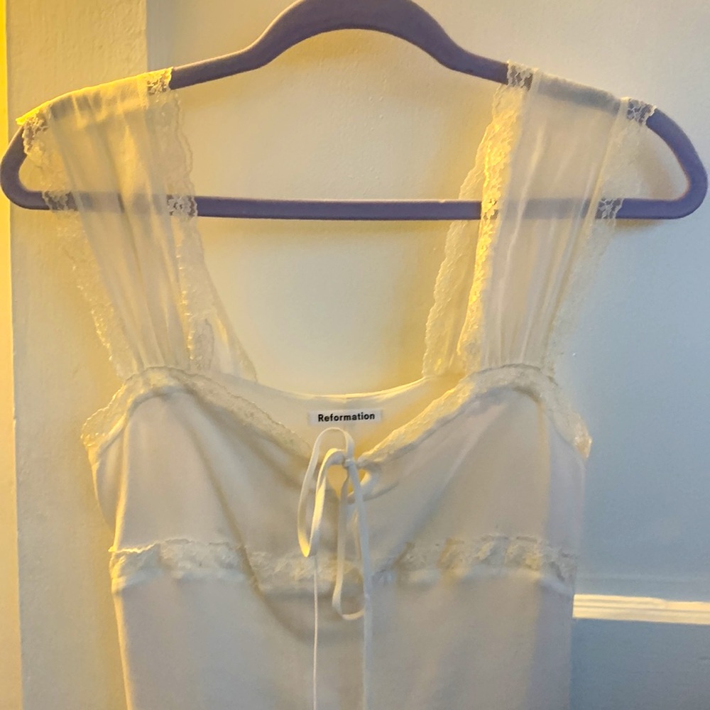 XS Reformation Lace Tank with Square Neckline